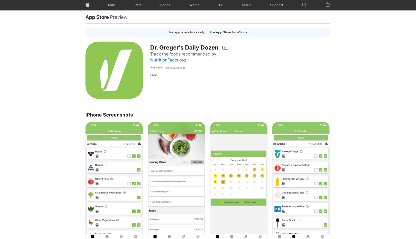 Daily Dozen App - Perfect for going vegan