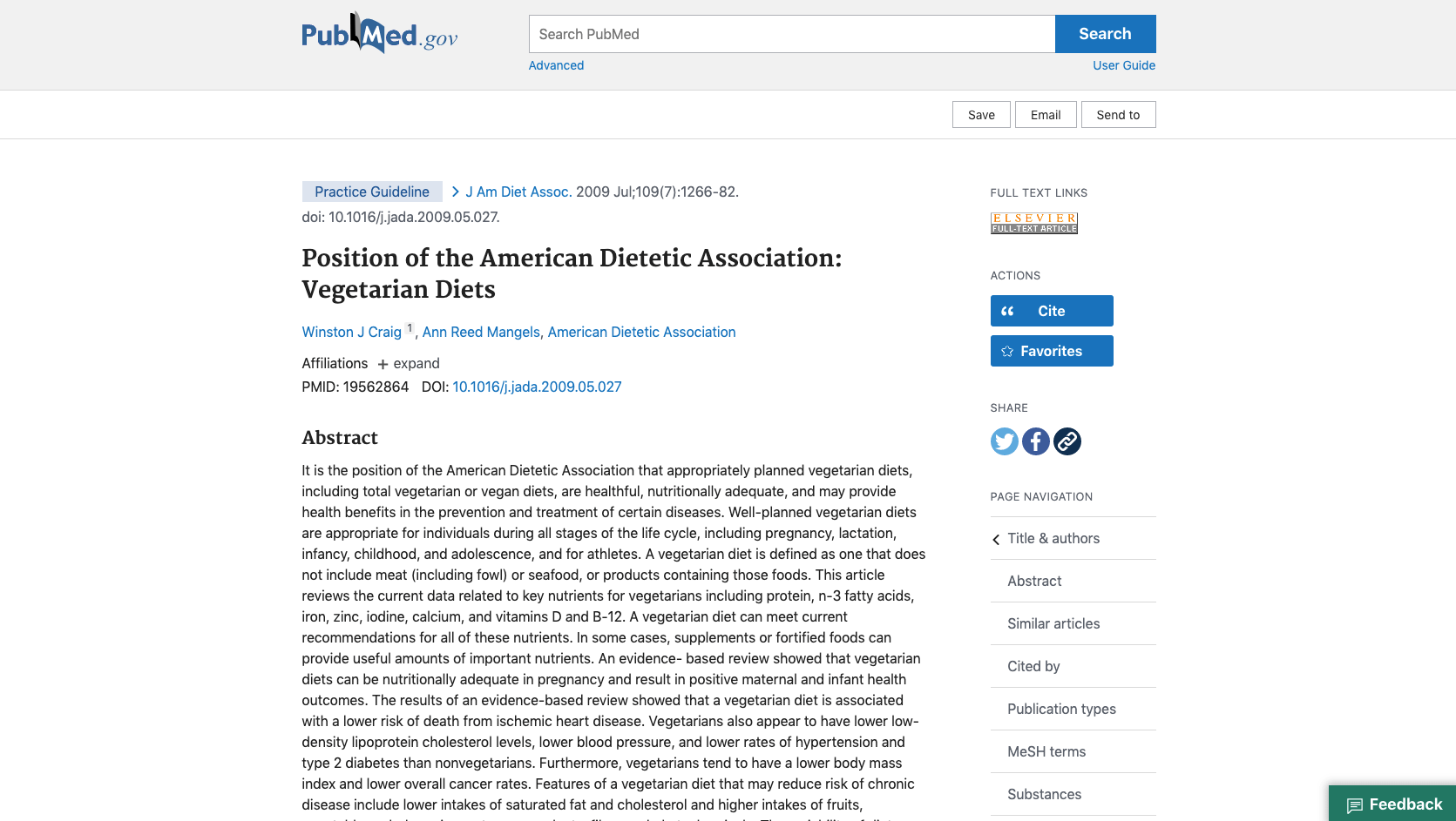 Position of the American Dietetic Association Vegetarian And Vegan Diets