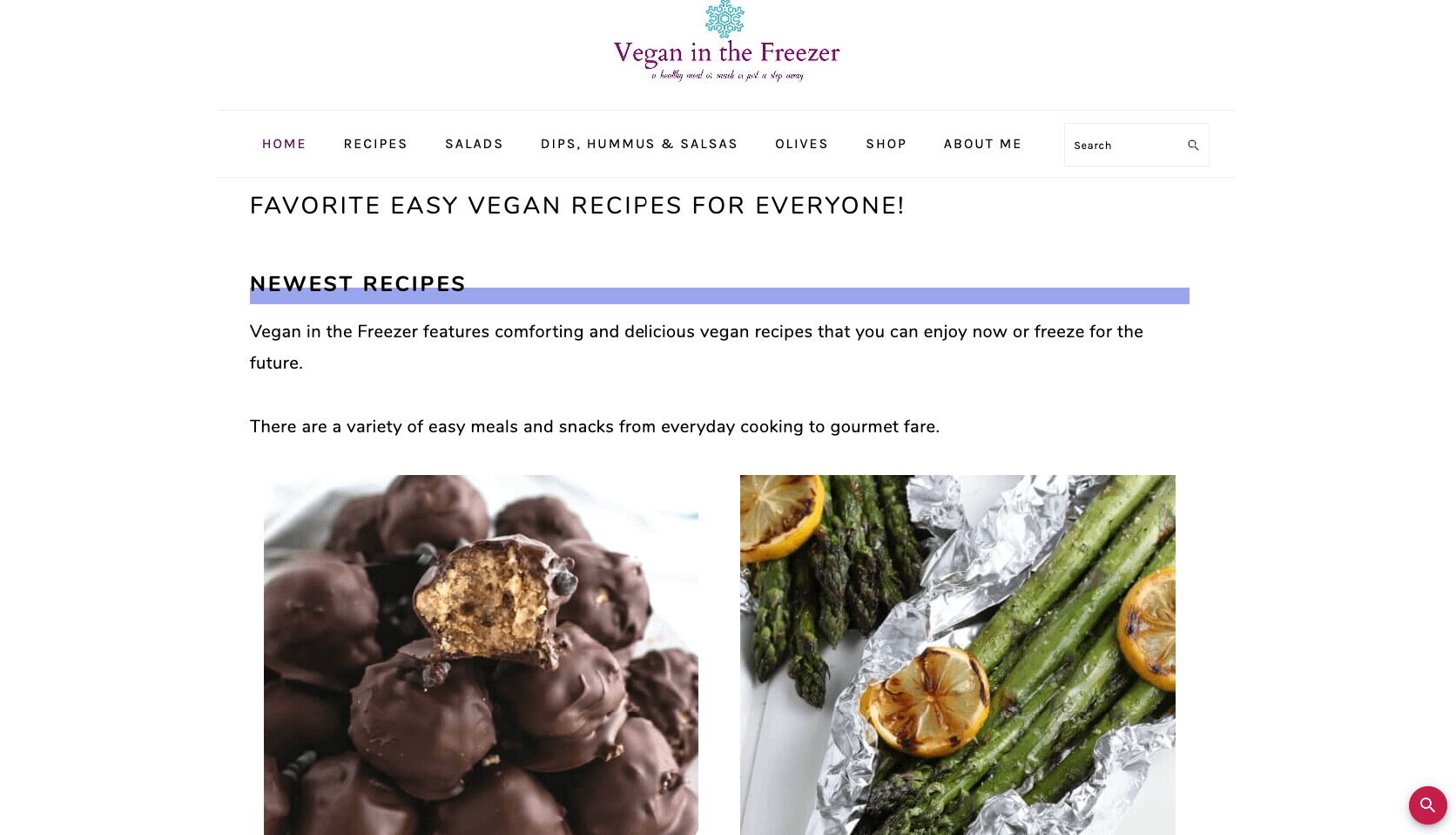Delicious Freezable vegan recipes