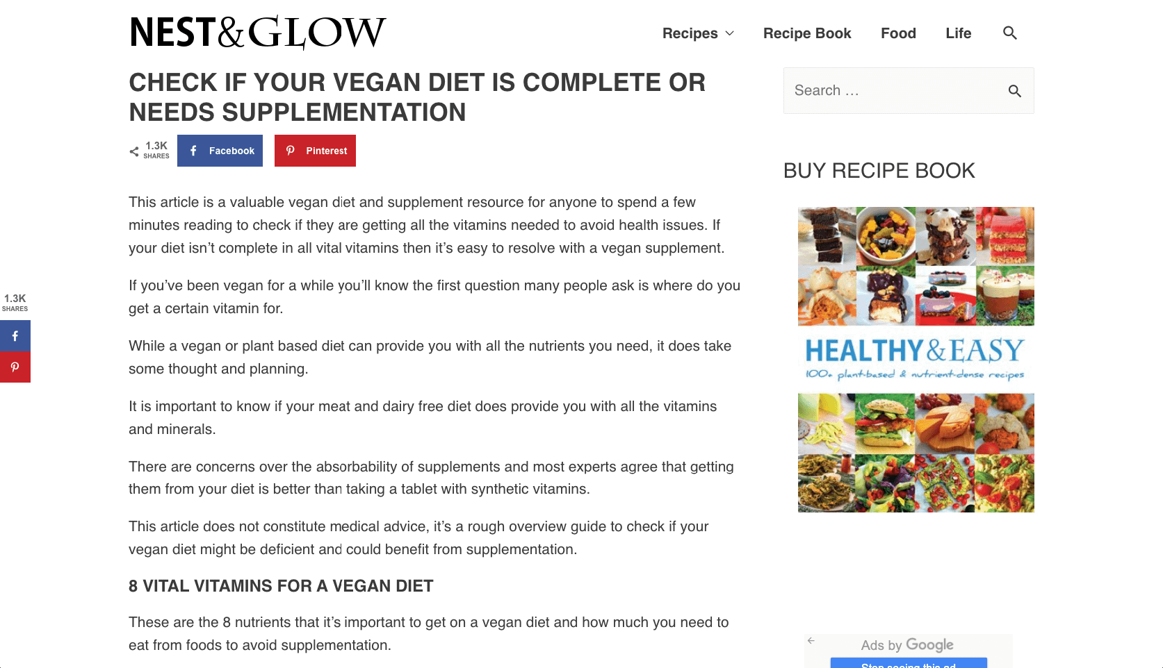 Check if your vegan diet is complete or needs supplementation