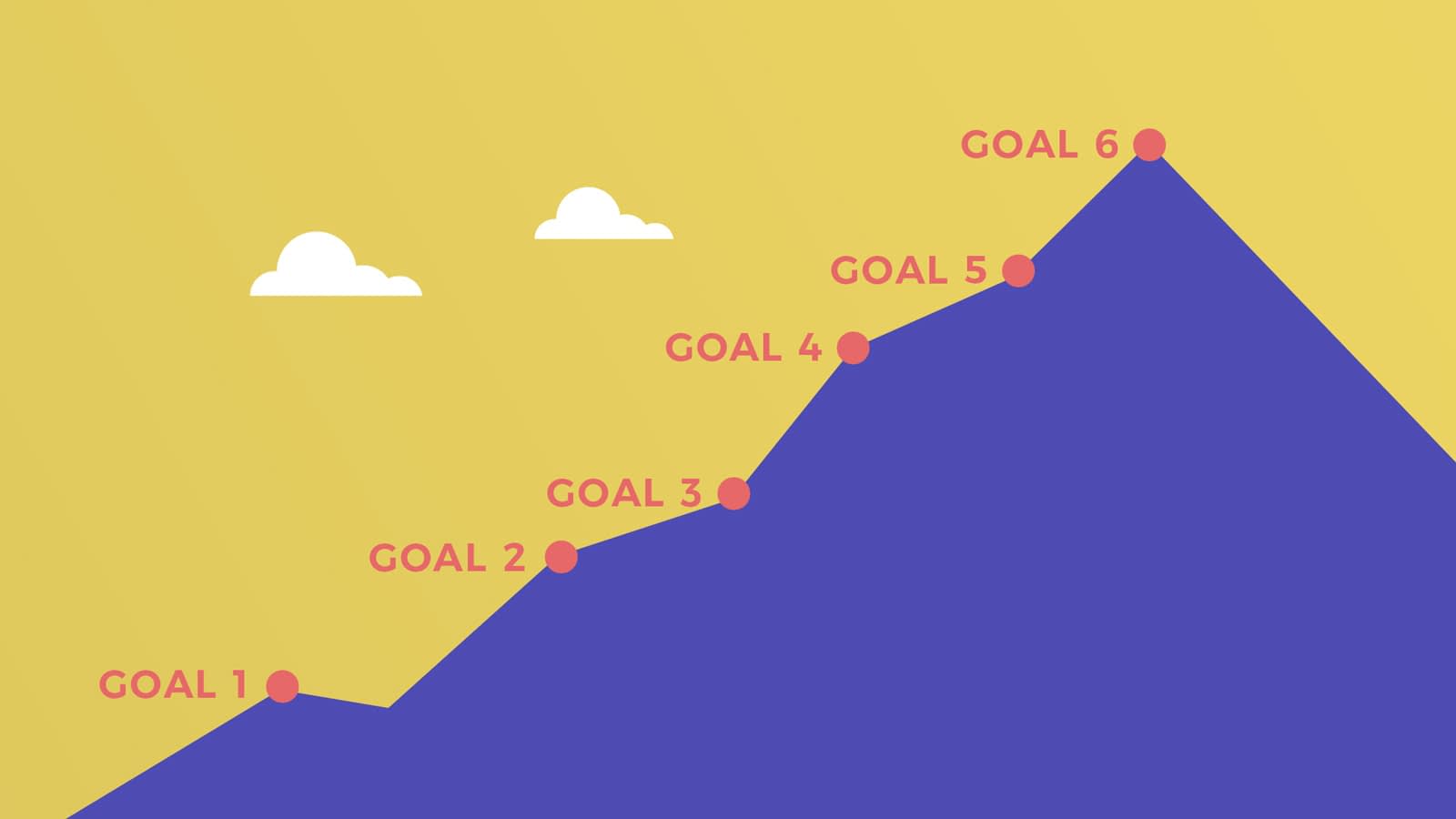 Mountain with 6 goals for a transition to a vegan life