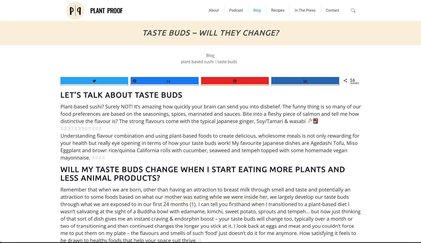 How to go vegan - what about Taste buds