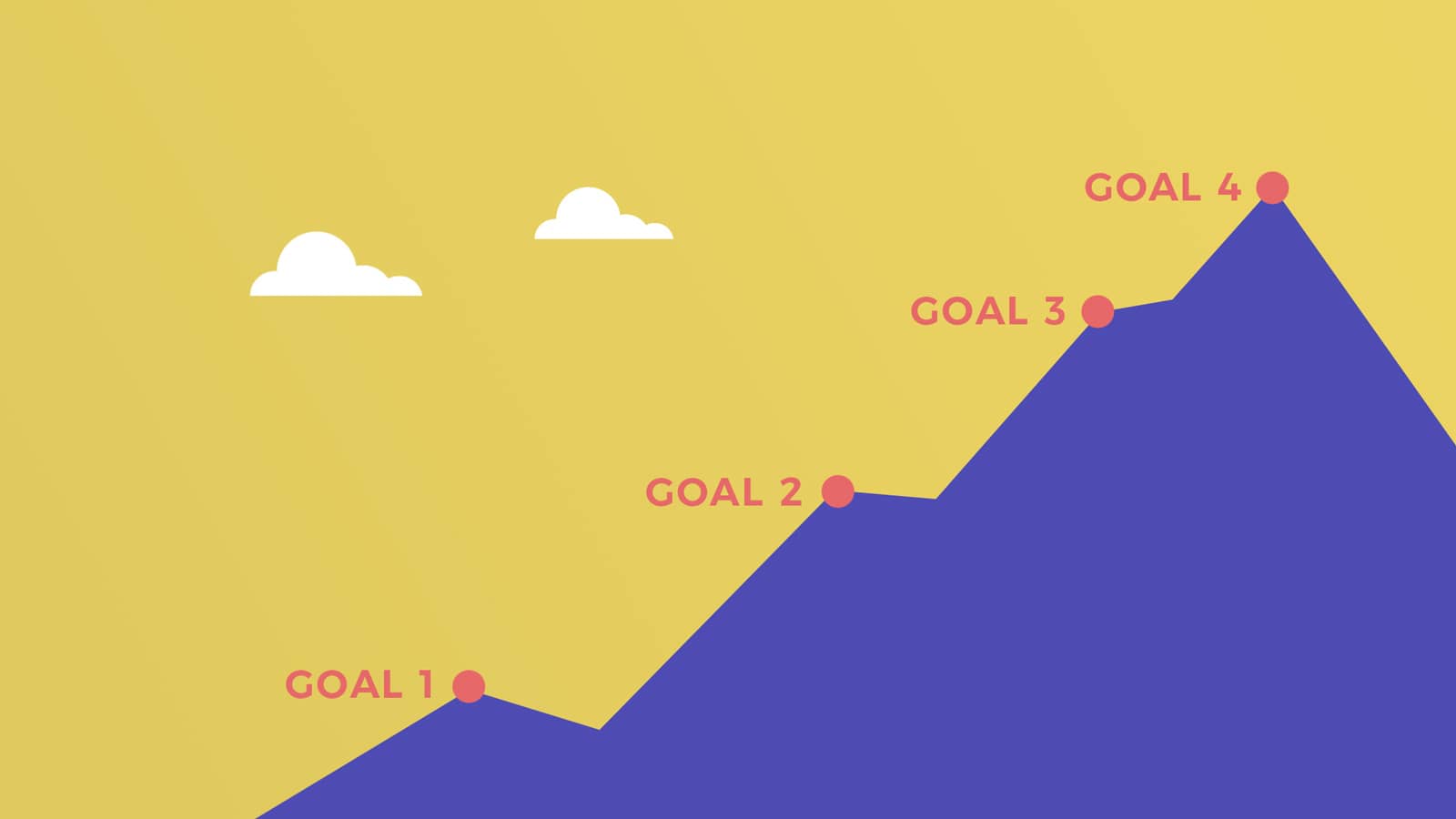 Mountain with 4 goals for a transition to a vegan life