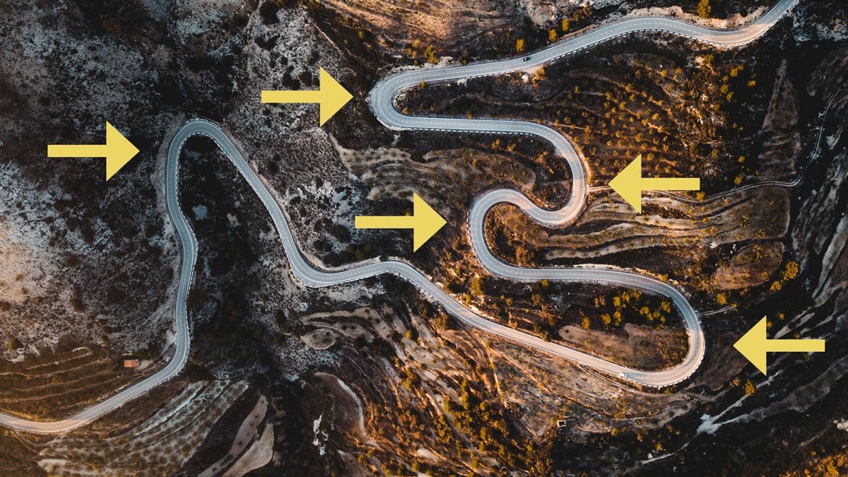 Switchback examples from drone